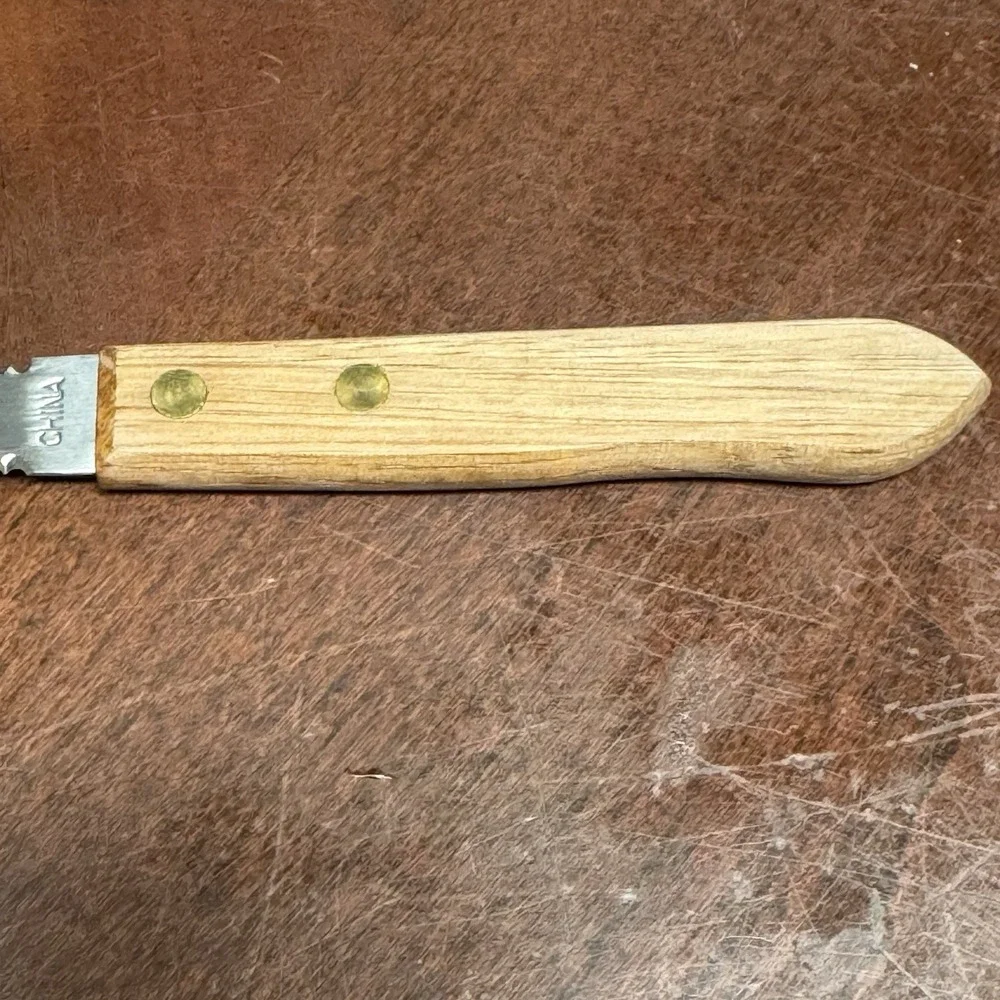Ekco Stainless Steel Serrated Double Sided Blade Grapefruit Knife Wood‎ Handle